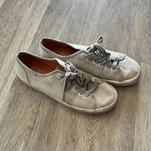 Gray lace up Keds sneakers